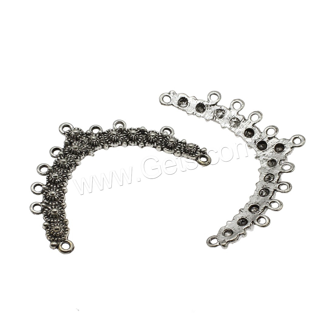 Zinc Alloy Charm Connector, plated, 2/9 loop, more colors for choice, 61x40x3mm, Hole:Approx 2mm, Approx 147PCs/KG, Sold By KG