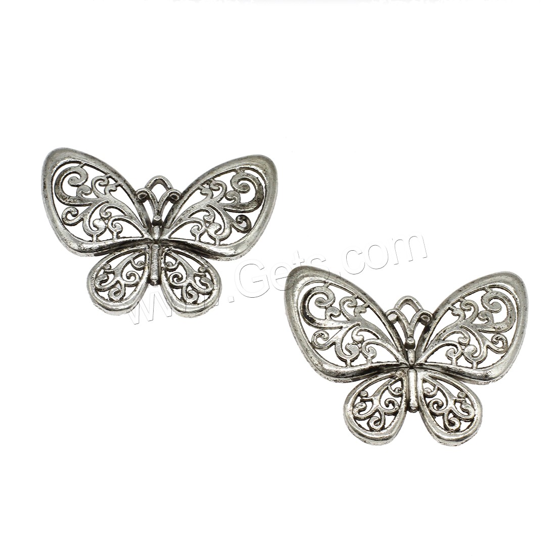 Zinc Alloy Animal Pendants, Butterfly, plated, hollow, more colors for choice, 56.5x44x3.2mm, Hole:Approx 1mm, Approx 100PCs/KG, Sold By KG