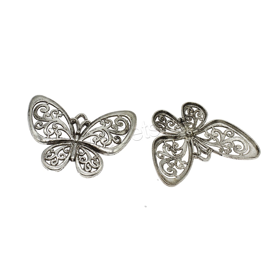 Zinc Alloy Animal Pendants, Butterfly, plated, hollow, more colors for choice, 56.5x44x3.2mm, Hole:Approx 1mm, Approx 100PCs/KG, Sold By KG