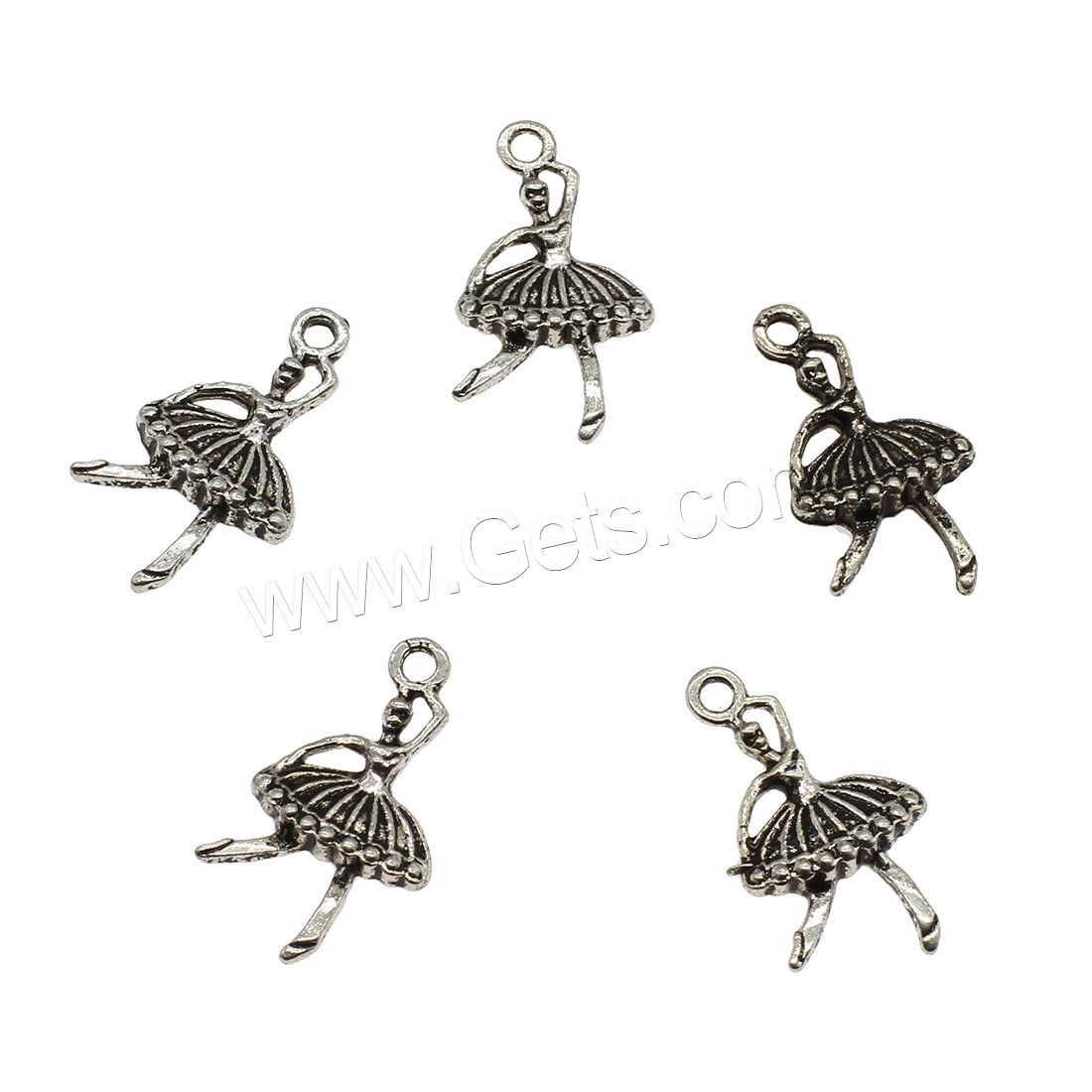 Character Shaped Zinc Alloy Pendants, Dancing Girl, plated, more colors for choice, 11.5x21.5mm, Hole:Approx 2.6mm, Approx 1250PCs/KG, Sold By KG