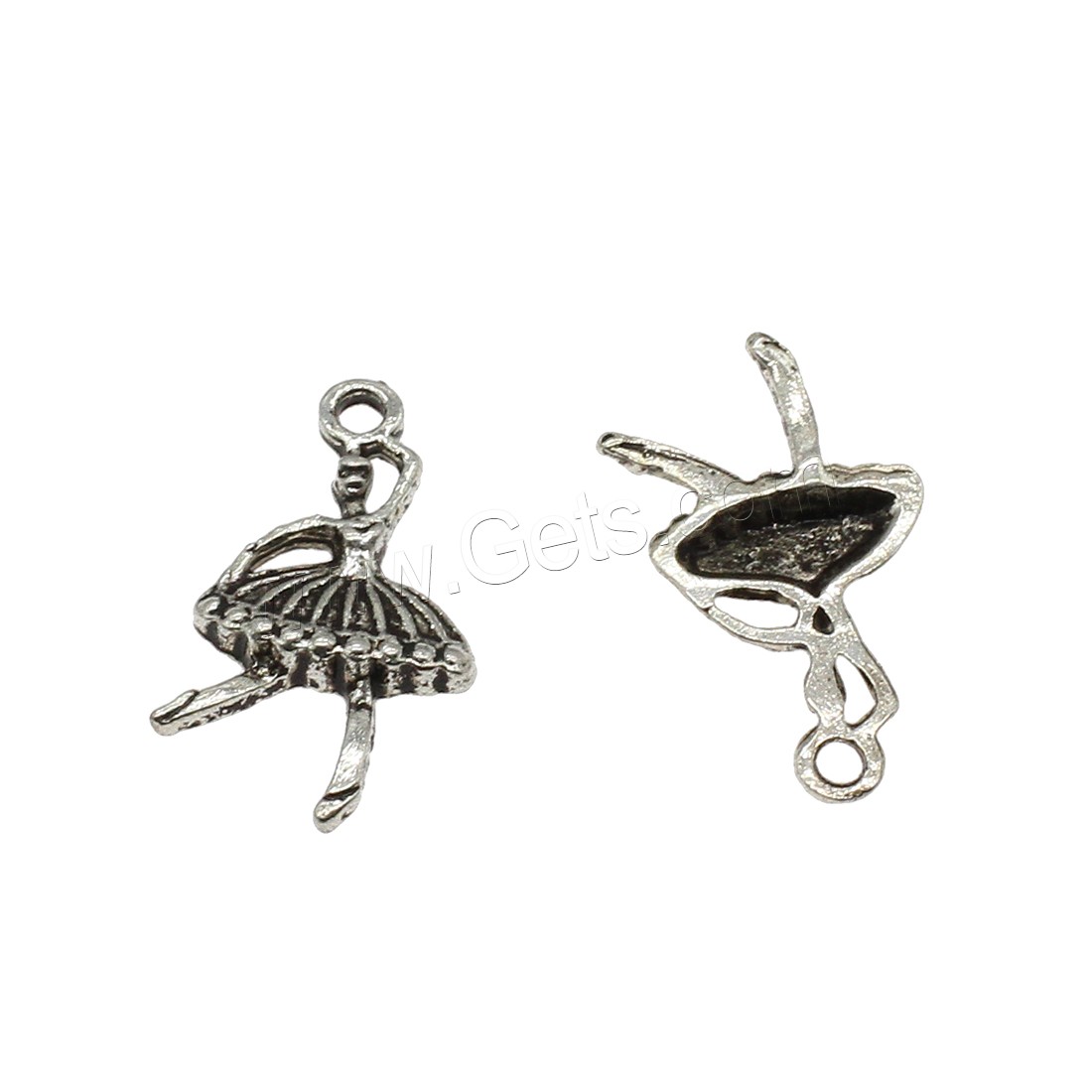 Character Shaped Zinc Alloy Pendants, Dancing Girl, plated, more colors for choice, 11.5x21.5mm, Hole:Approx 2.6mm, Approx 1250PCs/KG, Sold By KG