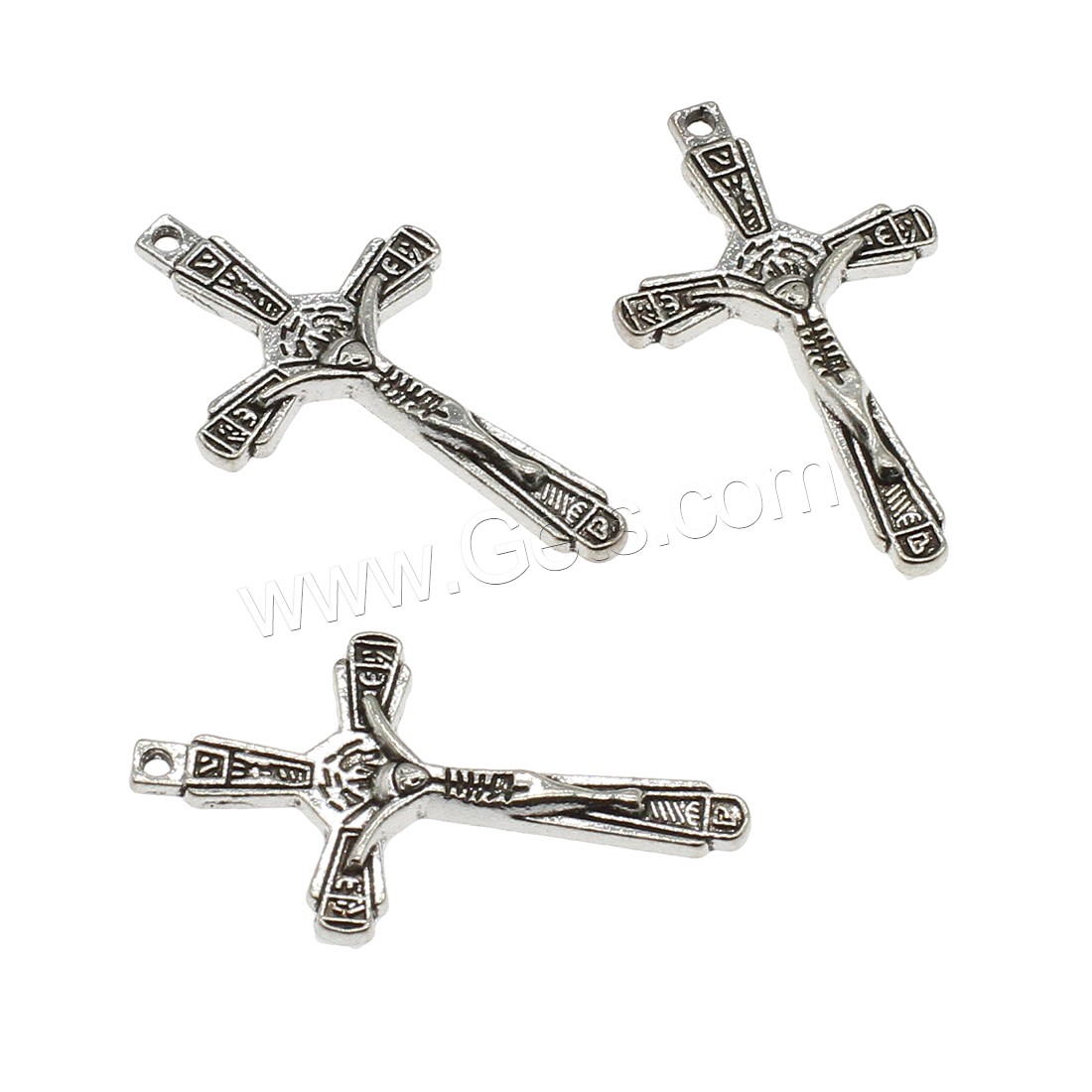 Pendentifs croix en alliage de zinc  , Crucifix, Placage, plus de couleurs à choisir, 20x35x3mm, Trou:Environ 1.4mm, Environ 500PC/kg, Vendu par kg