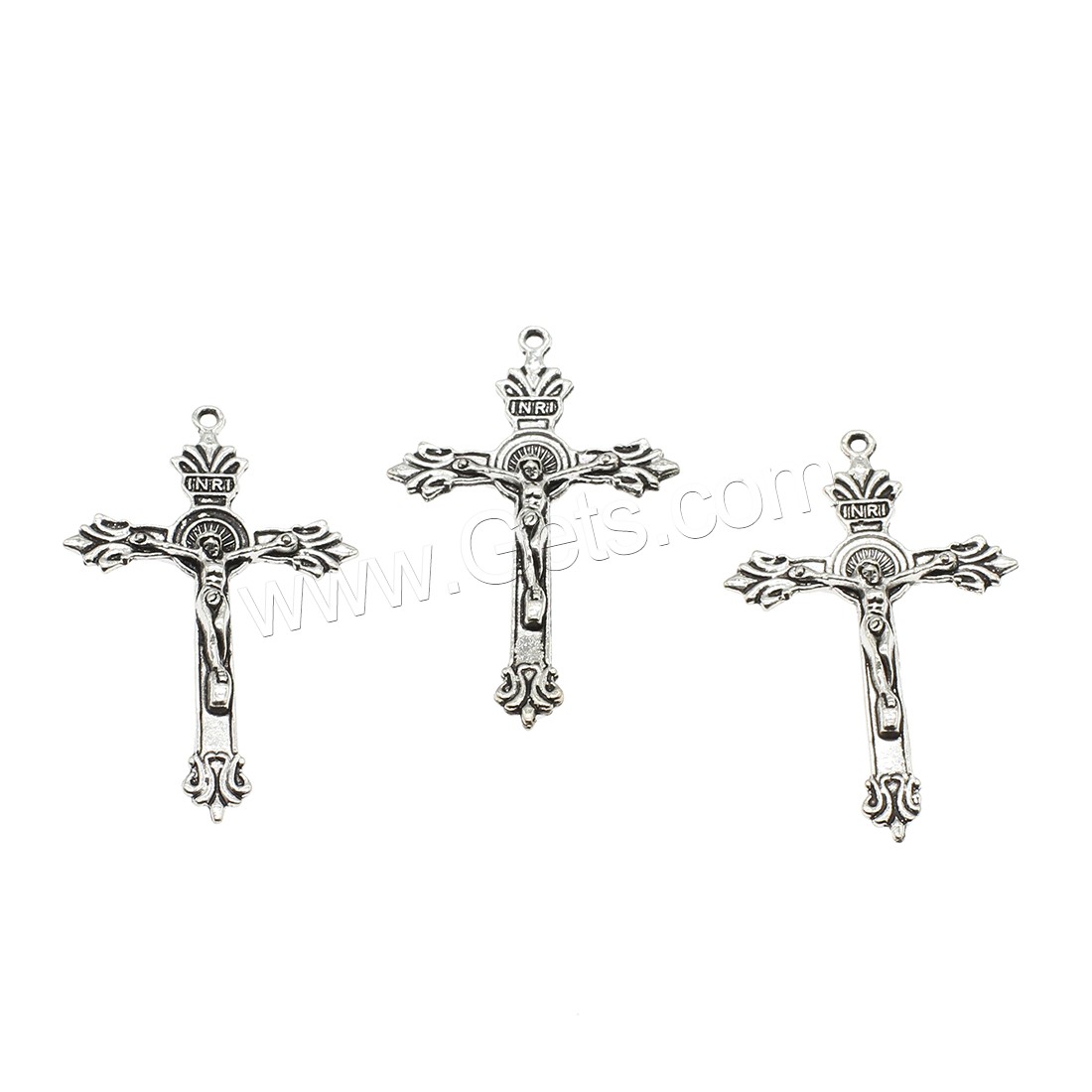 Zinc Alloy Cross Pendants, Crucifix Cross, plated, more colors for choice, 30.5x49x5mm, Hole:Approx 1.4mm, Approx 238PCs/KG, Sold By KG