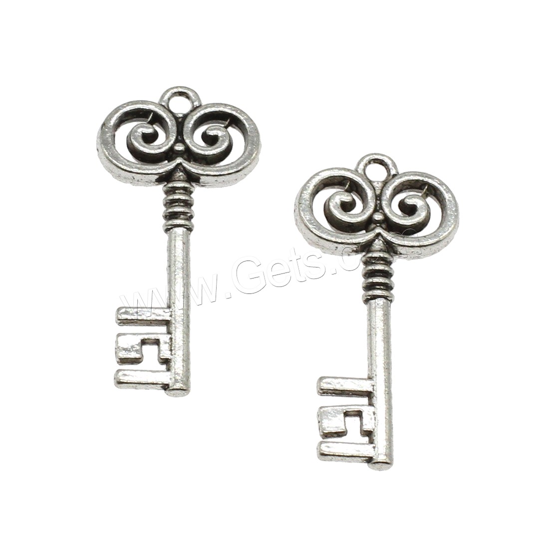 Zinc Alloy Key Pendants, plated, hollow, more colors for choice, 16x34.5x2.5mm, Hole:Approx 2mm, Approx 384PCs/KG, Sold By KG