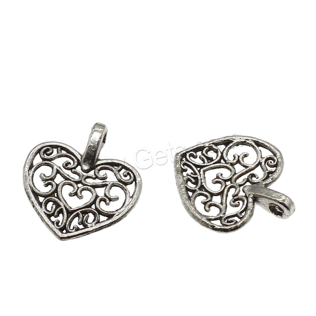 Zinc Alloy Heart Pendants, plated, hollow, more colors for choice, 14x16x3.5mm, Hole:Approx 1.5mm, Approx 2222PCs/KG, Sold By KG