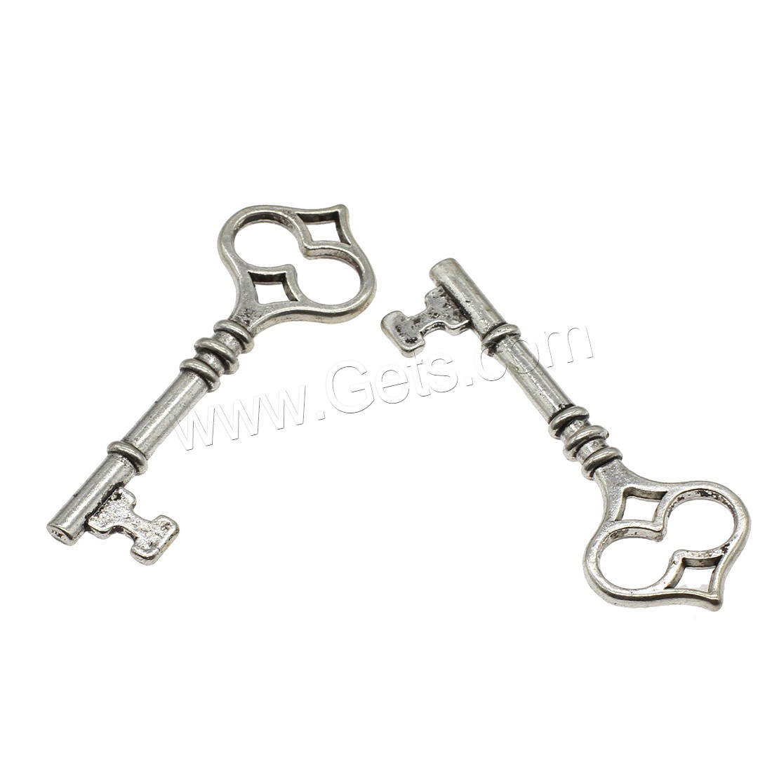 Zinc Alloy Key Pendants, plated, hollow, more colors for choice, 20.5x60x4mm, Approx 200PCs/KG, Sold By KG