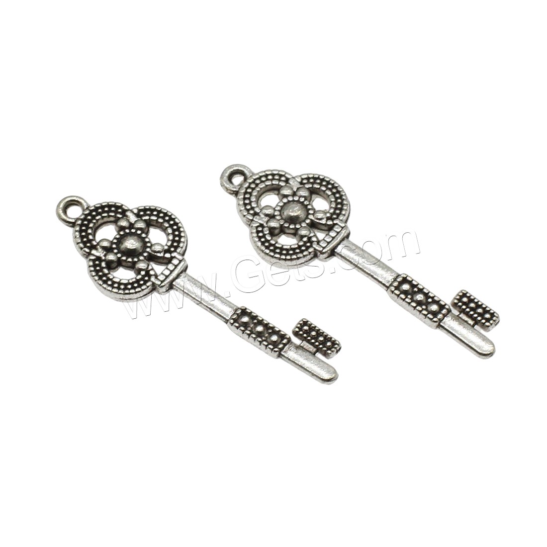 Zinc Alloy Key Pendants, plated, hollow, more colors for choice, 14x41x3mm, Hole:Approx 1.7mm, Approx 303PCs/KG, Sold By KG