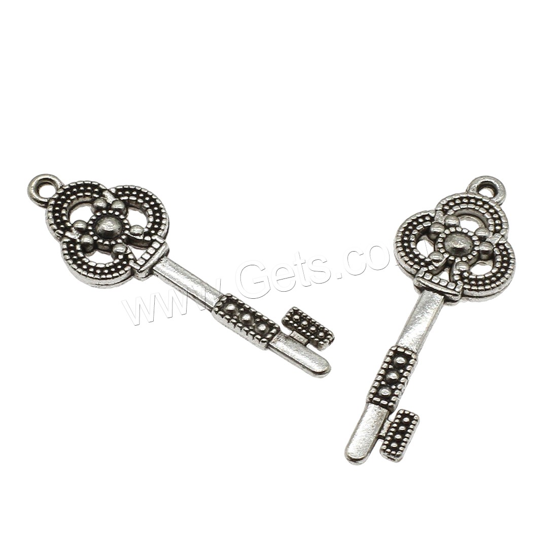 Zinc Alloy Key Pendants, plated, hollow, more colors for choice, 14x41x3mm, Hole:Approx 1.7mm, Approx 303PCs/KG, Sold By KG