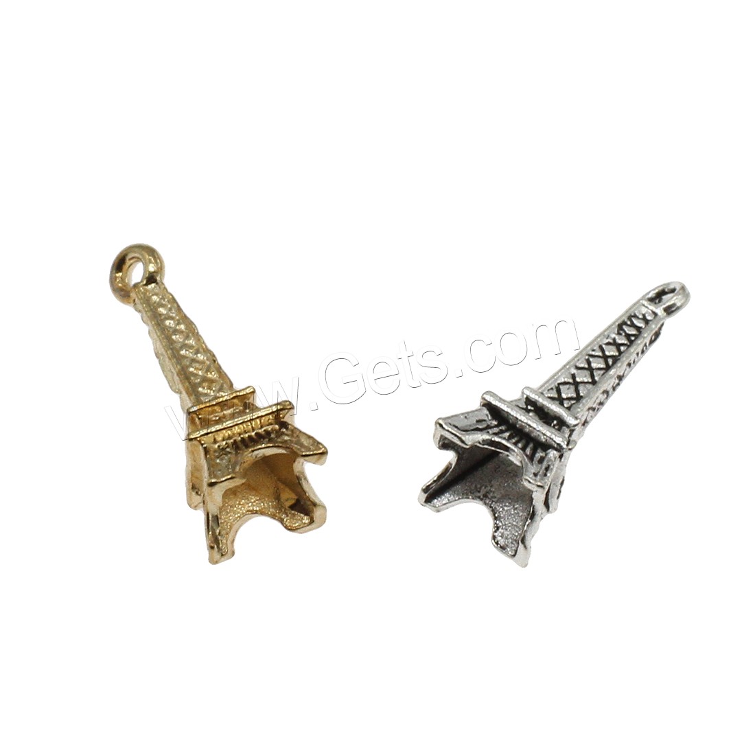 Zinc Alloy Building Pendants, Eiffel Tower, plated, more colors for choice, 8x23.5mm, Hole:Approx 1.1mm, Approx 909PCs/KG, Sold By KG