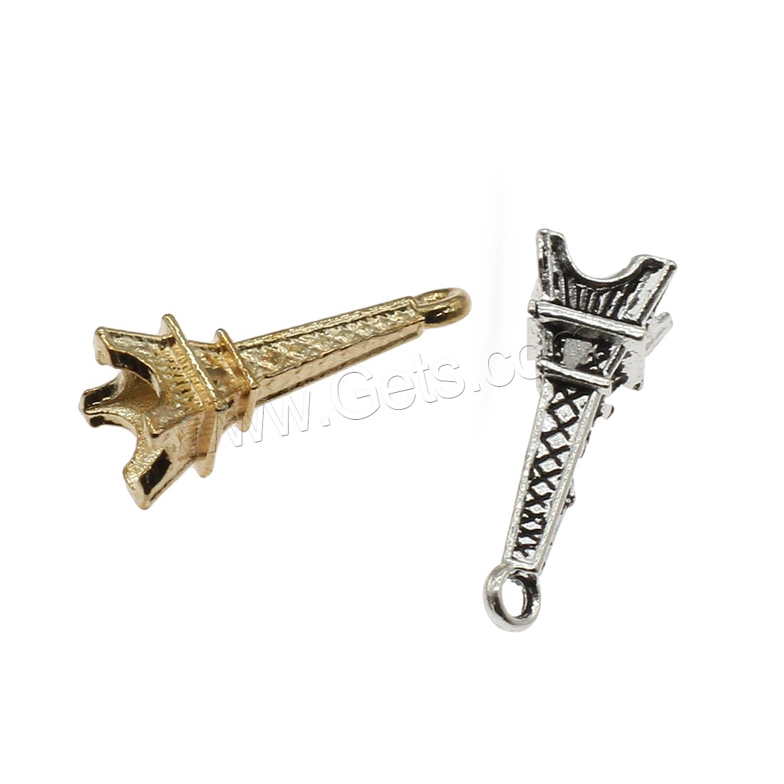 Zinc Alloy Building Pendants, Eiffel Tower, plated, more colors for choice, 8x23.5mm, Hole:Approx 1.1mm, Approx 909PCs/KG, Sold By KG