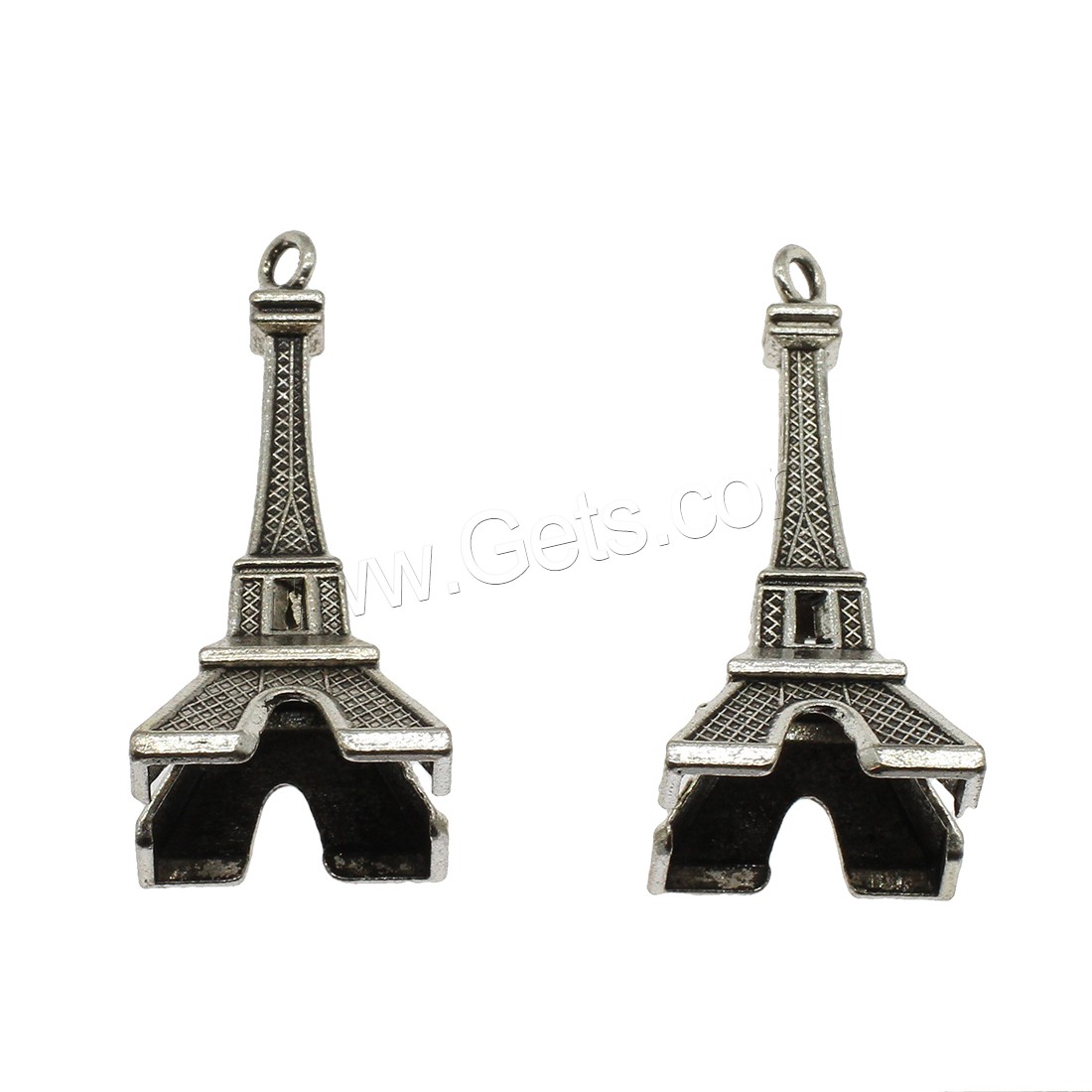 Zinc Alloy Building Pendants, Eiffel Tower, plated, more colors for choice, 20.5x44.5mm, Hole:Approx 2.5mm, Approx 181PCs/KG, Sold By KG