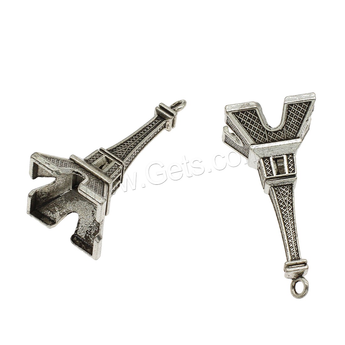 Zinc Alloy Building Pendants, Eiffel Tower, plated, more colors for choice, 20.5x44.5mm, Hole:Approx 2.5mm, Approx 181PCs/KG, Sold By KG