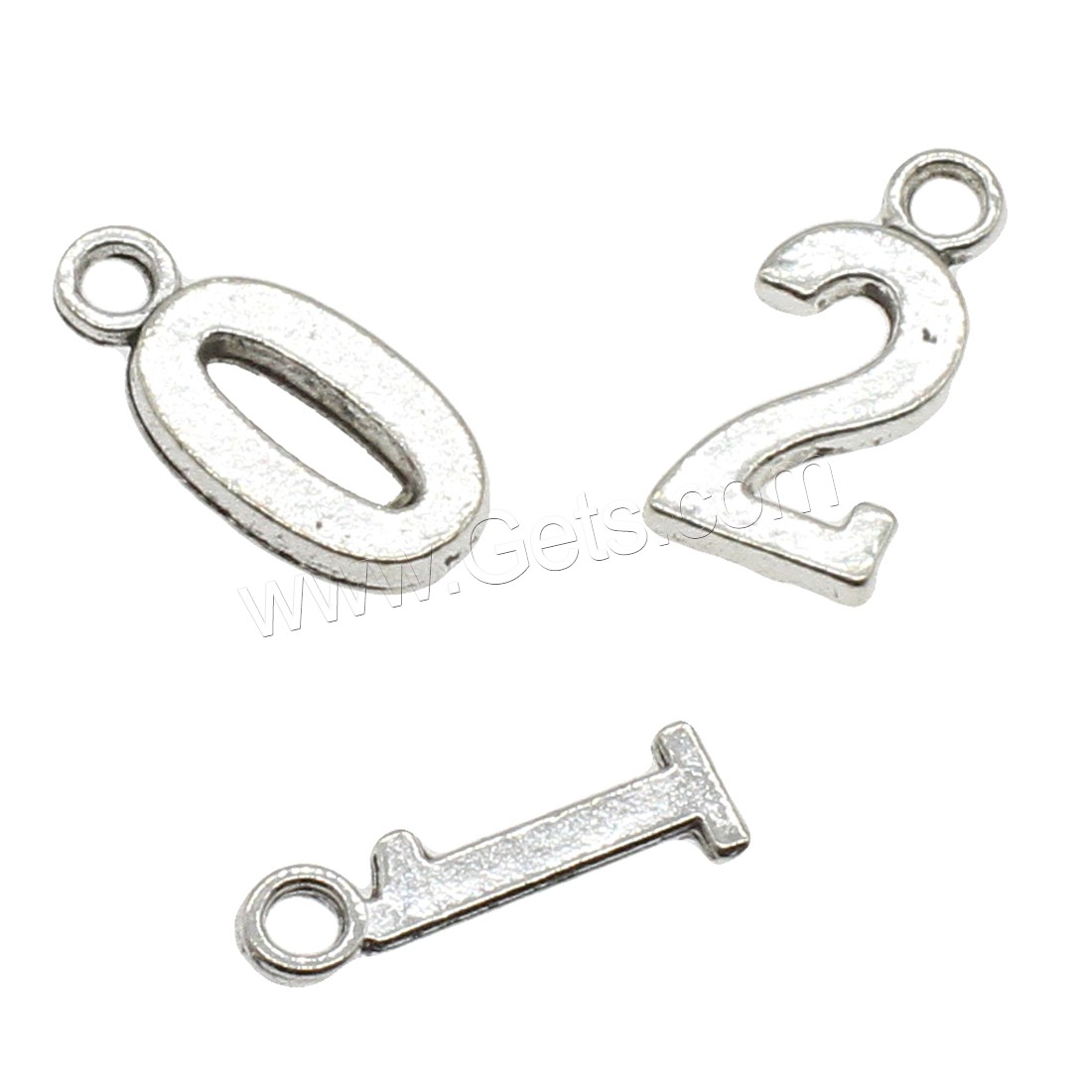 Zinc Alloy Alphabet Pendants, Number, plated, random style, more colors for choice, 3.5x14.5x1.3mm,6.5x14.5x1.3mm, Hole:Approx 1.8mm, Approx 2000PCs/KG, Sold By KG
