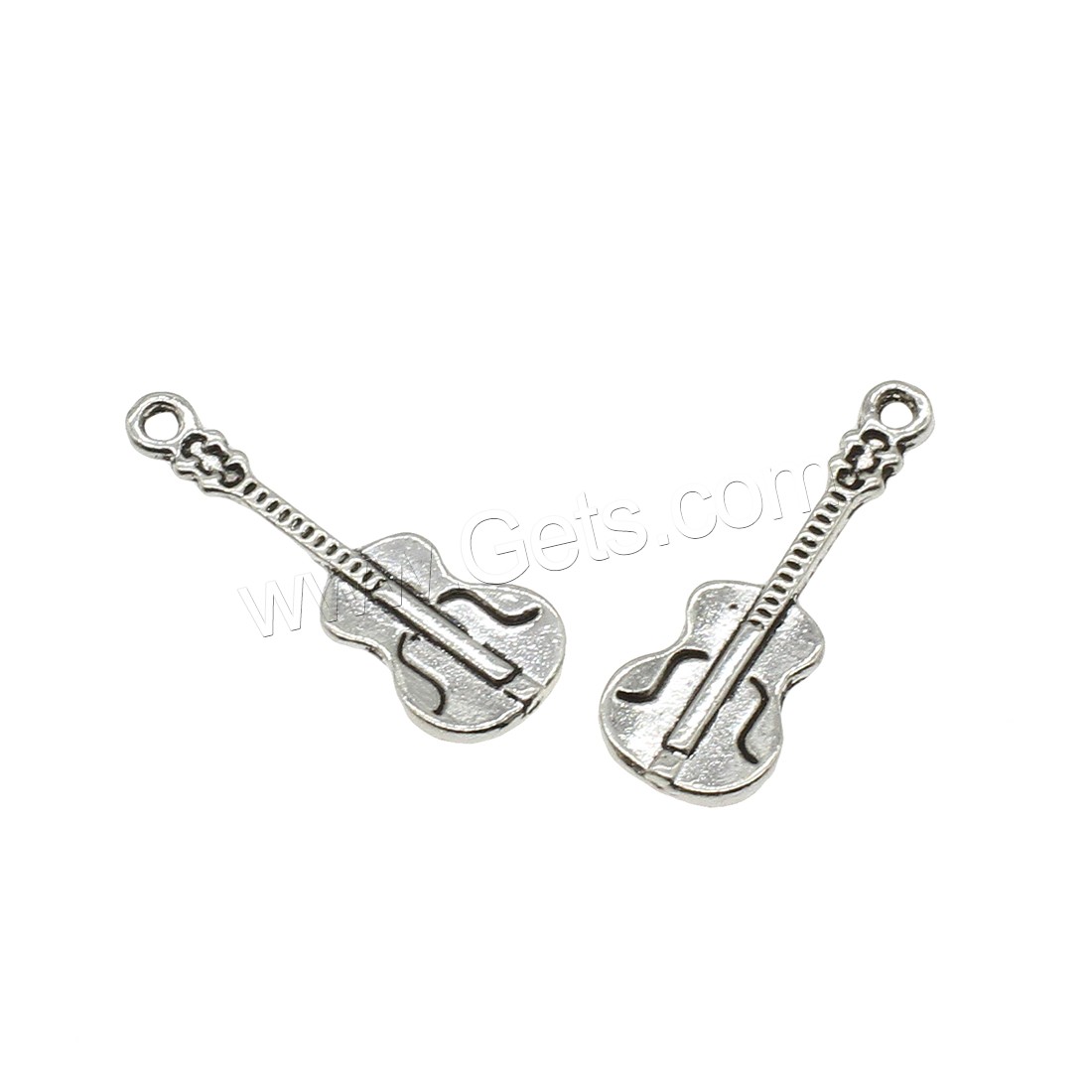 Musical Instrument Shaped Zinc Alloy Pendants, Guitar, plated, more colors for choice, 9x26x1.5mm, Hole:Approx 1.5mm, Approx 833PCs/KG, Sold By KG