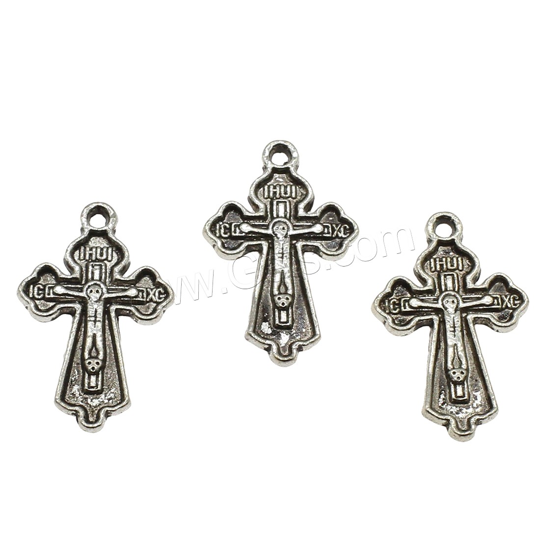 Pendentifs croix en alliage de zinc  , Crucifix, Placage, plus de couleurs à choisir, 16x25.5x1.8mm, Trou:Environ 1.6mm, Environ 625PC/kg, Vendu par kg