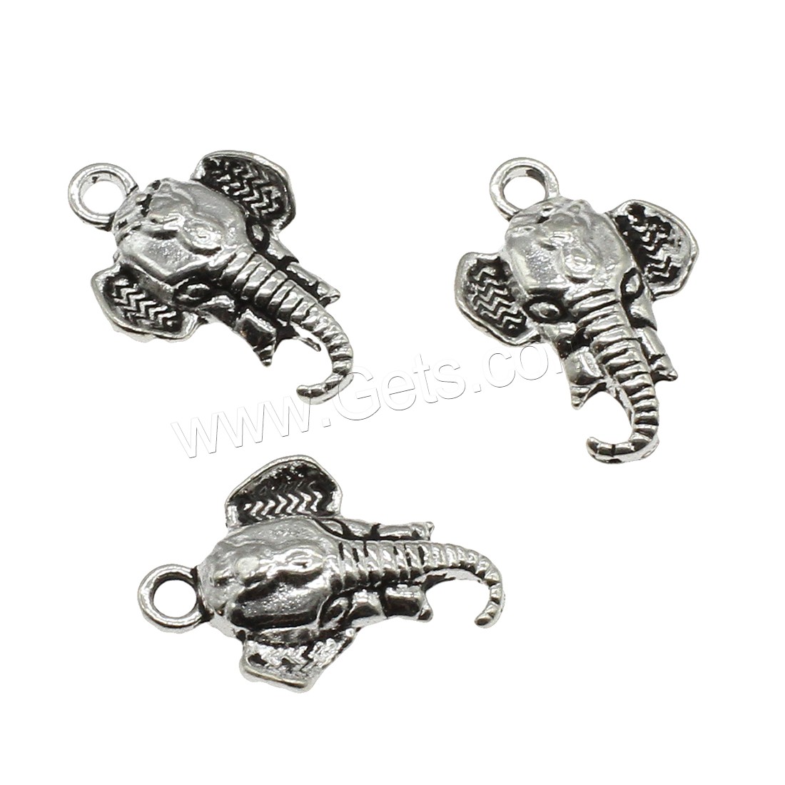 Zinc Alloy Animal Pendants, Elephant, plated, more colors for choice, 14x21x3.6mm, Hole:Approx 2mm, Approx 588PCs/KG, Sold By KG