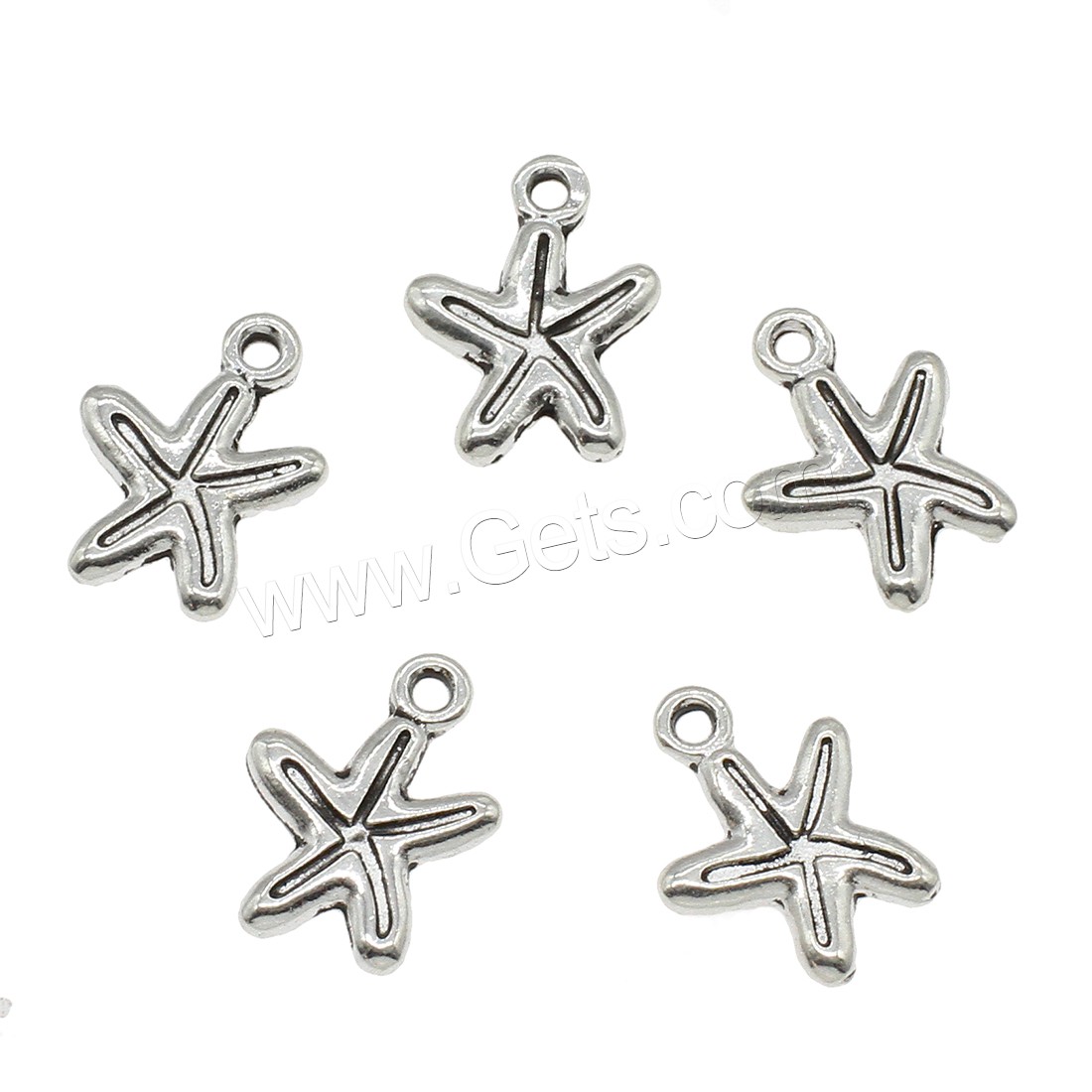 Zinc Alloy Jewelry Pendants, Starfish, plated, more colors for choice, 13x17x1.3mm, Hole:Approx 1.6mm, Approx 1000PCs/KG, Sold By KG