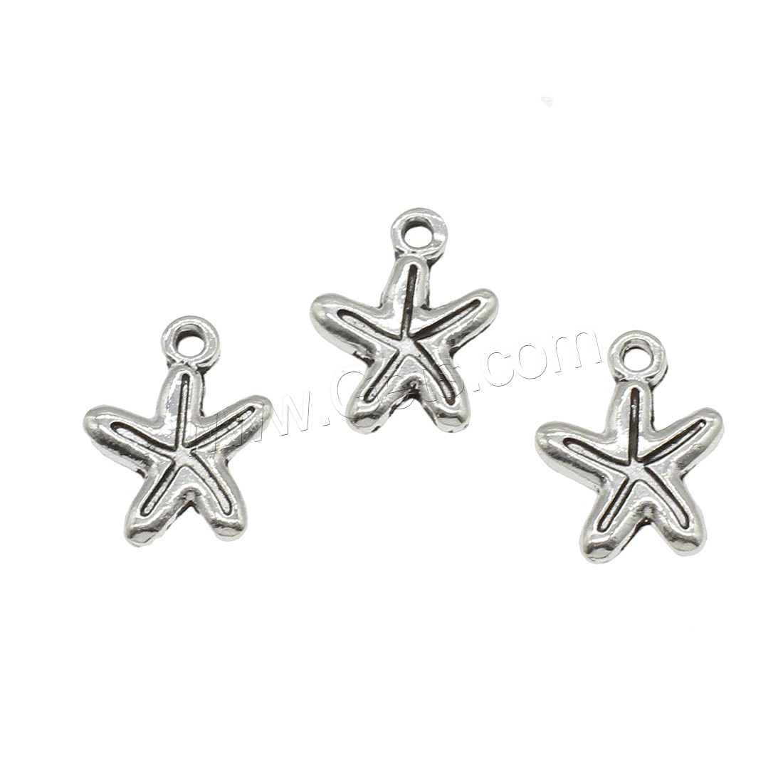 Zinc Alloy Jewelry Pendants, Starfish, plated, more colors for choice, 13x17x1.3mm, Hole:Approx 1.6mm, Approx 1000PCs/KG, Sold By KG