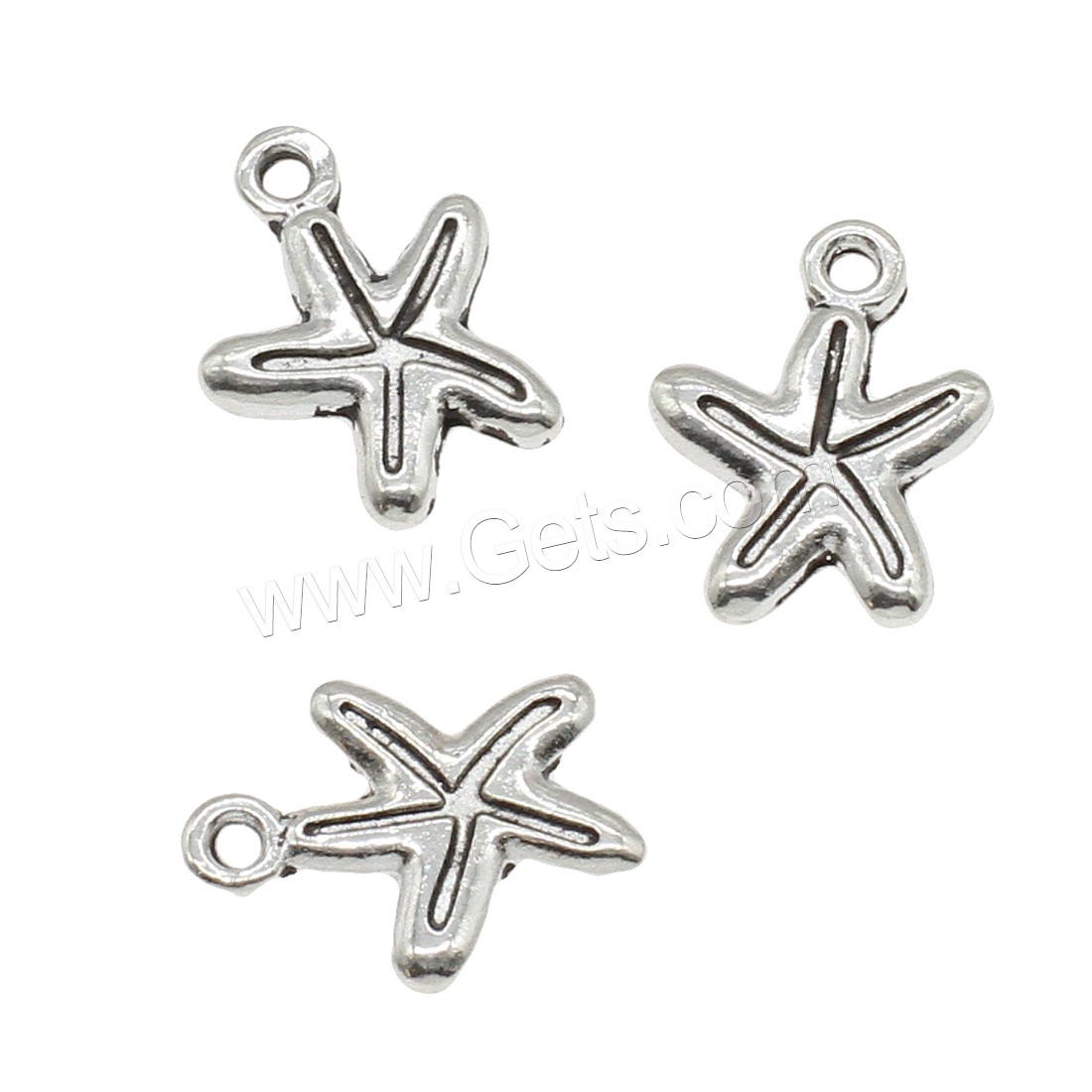 Zinc Alloy Jewelry Pendants, Starfish, plated, more colors for choice, 13x17x1.3mm, Hole:Approx 1.6mm, Approx 1000PCs/KG, Sold By KG