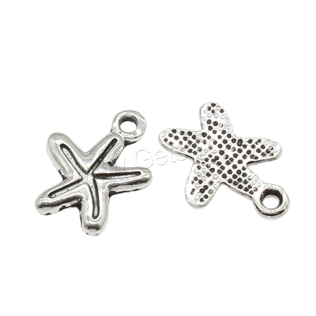 Zinc Alloy Jewelry Pendants, Starfish, plated, more colors for choice, 13x17x1.3mm, Hole:Approx 1.6mm, Approx 1000PCs/KG, Sold By KG