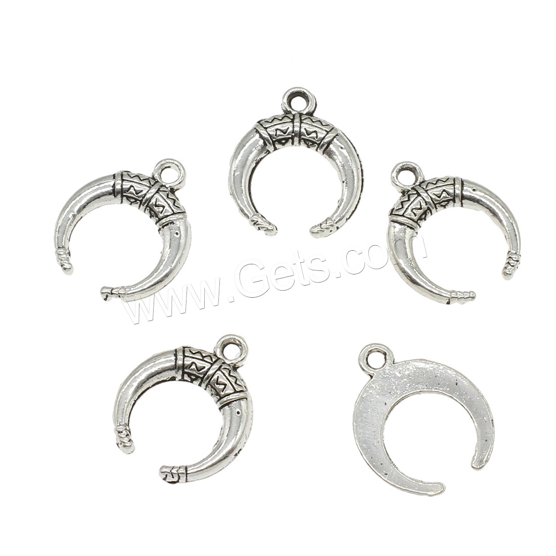 Bijoux pendentifs en Zinc alliage , alliage de zinc, lune, Placage, plus de couleurs à choisir, 15x18x1.7mm, Trou:Environ 1.7mm, Environ 1000PC/kg, Vendu par kg