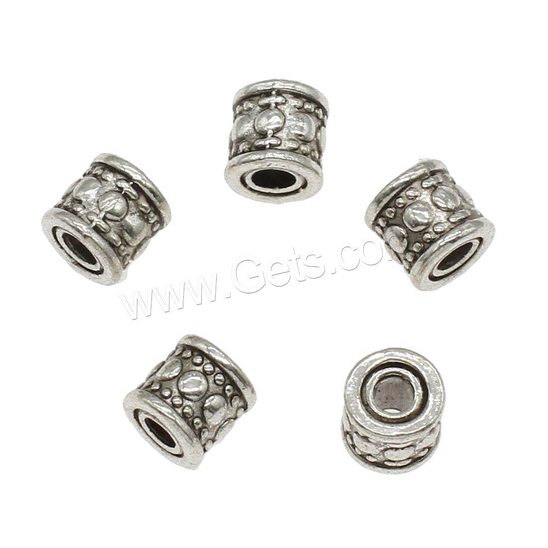 Zinc Alloy Jewelry Beads, Column, plated, more colors for choice, 7x6.5mm, Hole:Approx 2.8mm, Approx 833PCs/KG, Sold By KG