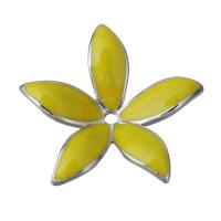 Латунный колпачок для бусин, Латунь, Форма цветка, плакирован серебром, DIY & эмаль отверстие:Приблизительно 1.5mm, продается PC