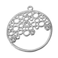 Cubic Zirconia Micro Pave Brass Pendant, silver color plated, fashion jewelry & micro pave cubic zirconia Approx 1.5mm 