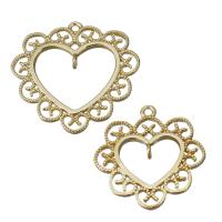 Латунные подвески-сердце, Латунь, Сердце, плакирован золотом, ювелирные изделия моды & разный размер для выбора & отверстие, отверстие:Приблизительно 1.5mm, продается PC