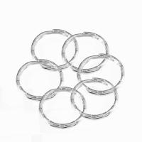 Железо Кабель брелок кольцо, Кольцевая форма, белым родиевым, разный размер для выбора, Приблизительно 30ПК/сумка, продается сумка