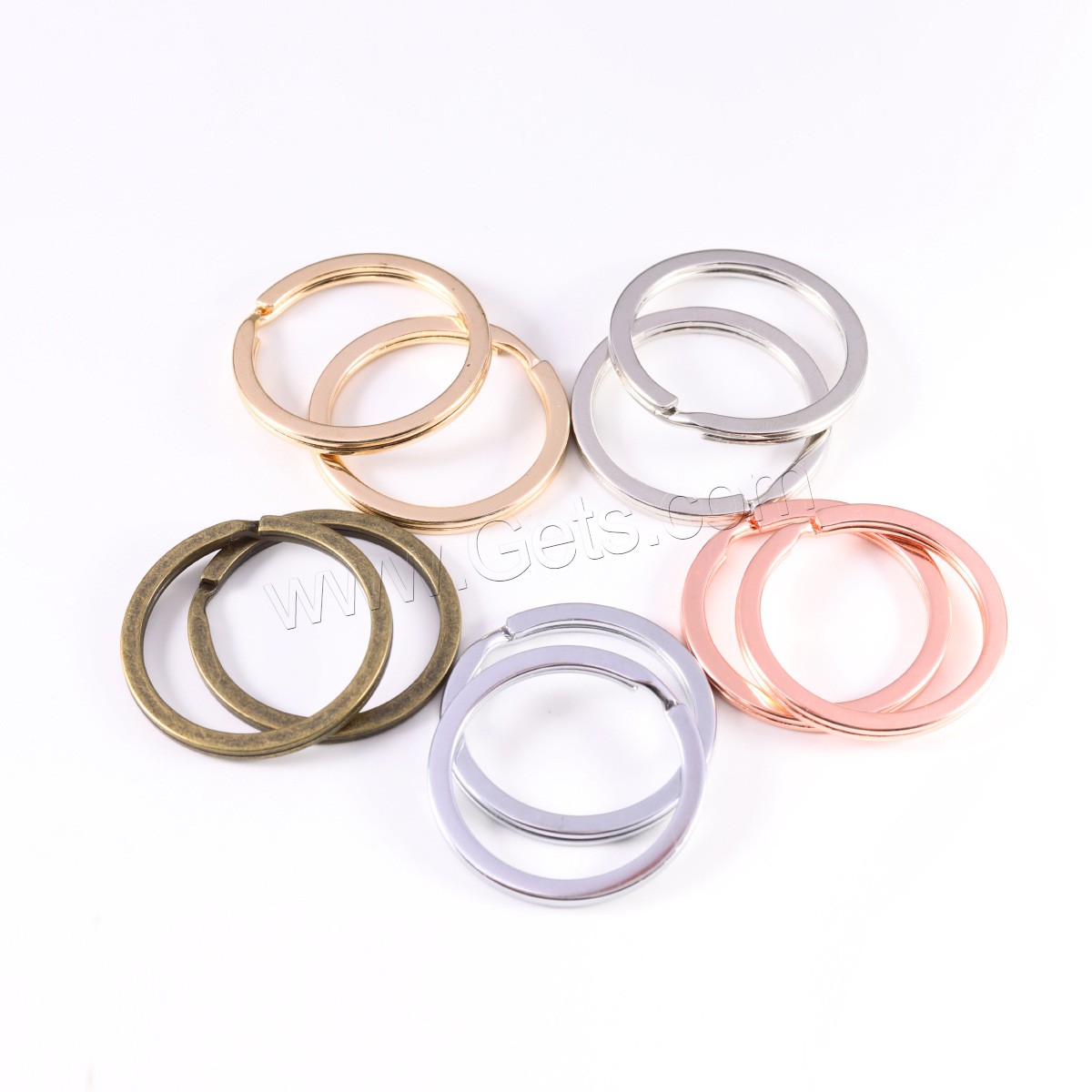 Iron Keychain Cable Ring, Donut, plated, different size for choice, more colors for choice, 10PCs/Bag, Sold By Bag