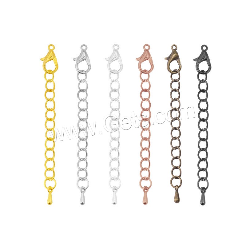 Zinc Alloy Extender Chain, plated, different size for choice & twist oval chain, more colors for choice, 20Strands/Bag, Sold By Bag