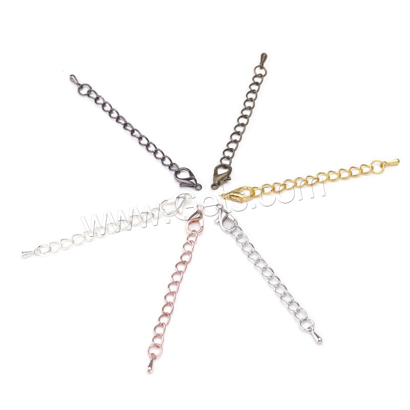 Zinc Alloy Extender Chain, plated, different size for choice & twist oval chain, more colors for choice, 20Strands/Bag, Sold By Bag