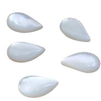Weiße Muschel Cabochon, Tropfen, poliert, verschiedene Größen vorhanden, keine, 10PCs/Tasche, verkauft von Tasche