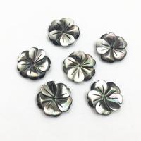 Shell Jewelry Findings, Black Lip Shell, Flower, Carved Approx 1mm 