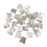 Weiße Muschel Cabochon, Geometrisches Muster, poliert, 7x8mm, 10PCs/Tasche, verkauft von Tasche