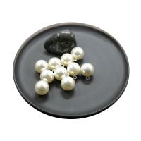 ABS Plastic Pendants, ABS Plastic Pearl, with Iron, Round white 