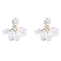Zinc Alloy Drop Earring, with Acrylic, real gold plated, fashion jewelry & for woman 