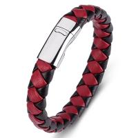 PU Leather Cord Bracelets, Stainless Steel, with PU Leather, Unisex 