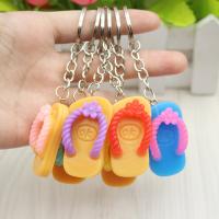 Resin Key Chain, with Zinc Alloy, Unisex & mixed, mixed colors, 4.1CMx2.3CM 