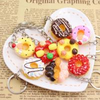 Resin Key Chain, with Zinc Alloy, fashion jewelry & Unisex & mixed, mixed colors, 2.5-3cm 