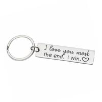 Stainless Steel Key Chain, Square, Unisex 