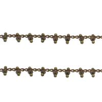 Brass Chain, with Crystal 5*2.3mm 