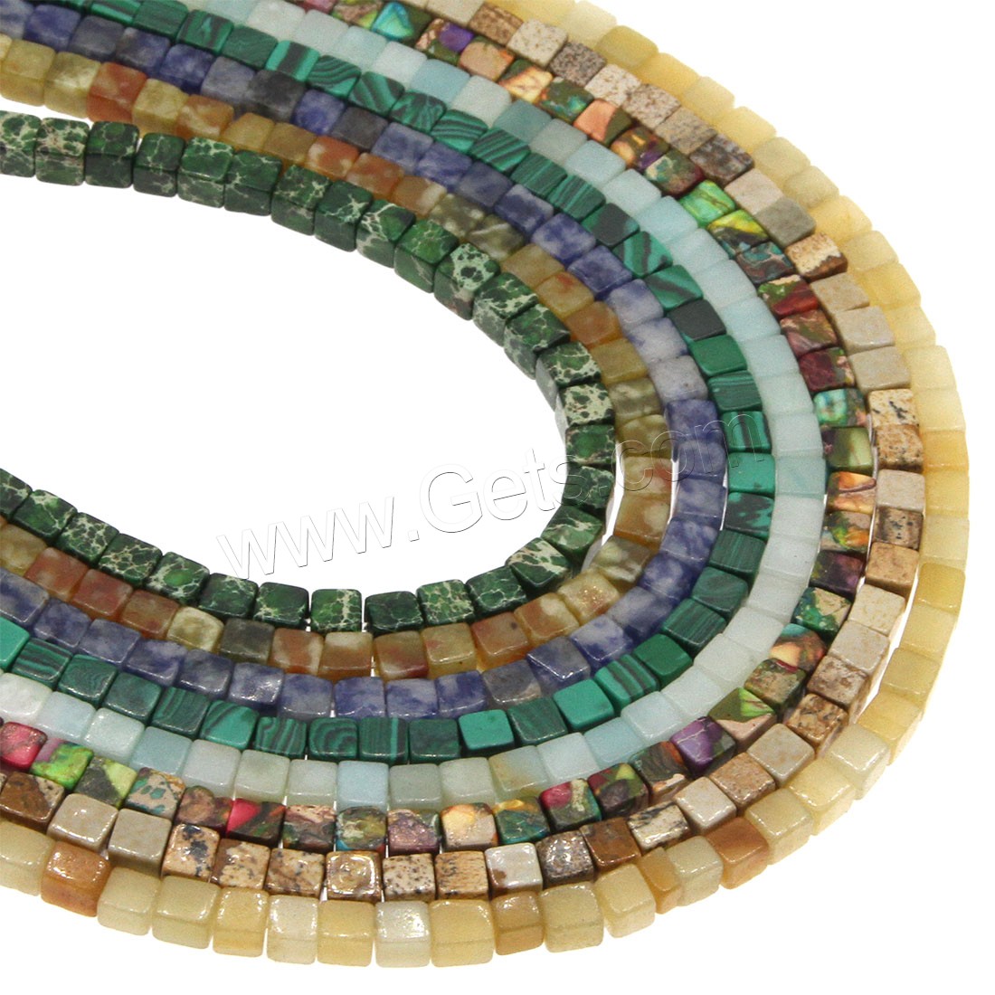 Gemstone Beads, Cube, different materials for choice & different size for choice, Hole:Approx 1mm, Length:Approx 14.9 Inch, Sold By Strand