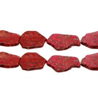 Eindruck Jaspis Perlen, Impression Jaspis, rot, 37*35*5.5mm-42*41*5.5mm, Bohrung:ca. 1mm, Länge:ca. 14.9 ZollInch, verkauft von Strang