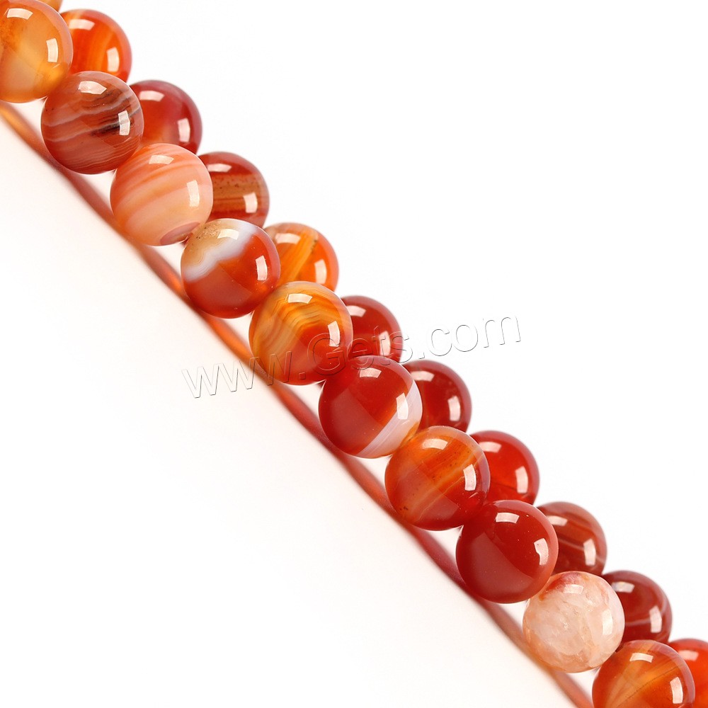 Natürliche Streifen Achat Perlen, rund, DIY & verschiedene Größen vorhanden, keine, Bohrung:ca. 1mm, verkauft von Strang