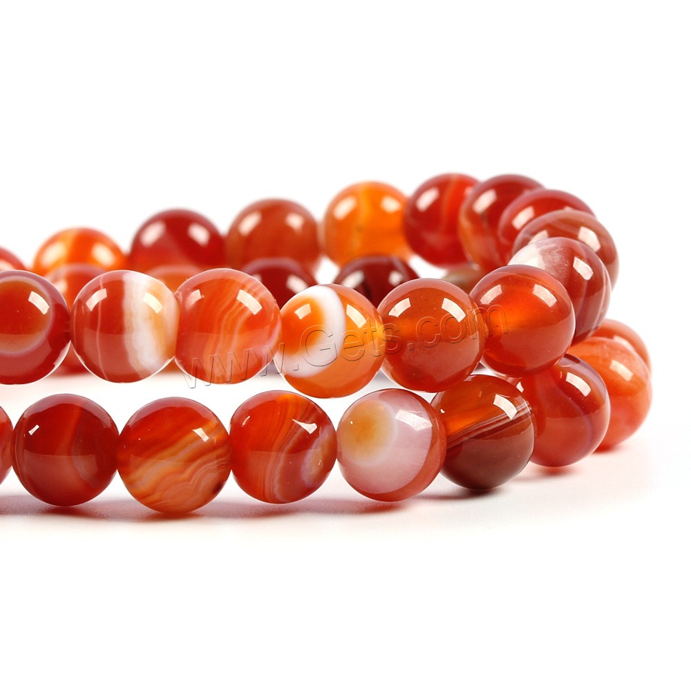 Natürliche Streifen Achat Perlen, rund, DIY & verschiedene Größen vorhanden, keine, Bohrung:ca. 1mm, verkauft von Strang