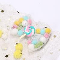 Gauze Alligator Hair Clip, with Cotton & Zinc Alloy, Bowknot, Girl 