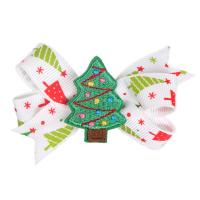 Christmas Hair Clip, Non-woven Fabrics, with glitter leather & Zinc Alloy, printing, Girl & embroidered 