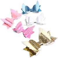 glitter leather Alligator Hair Clip, with Zinc Alloy, Bowknot, Girl & fashion jewelry 